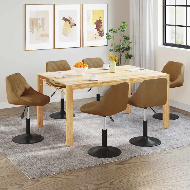 drejelige spisebordsstole 6 stk. velour brun