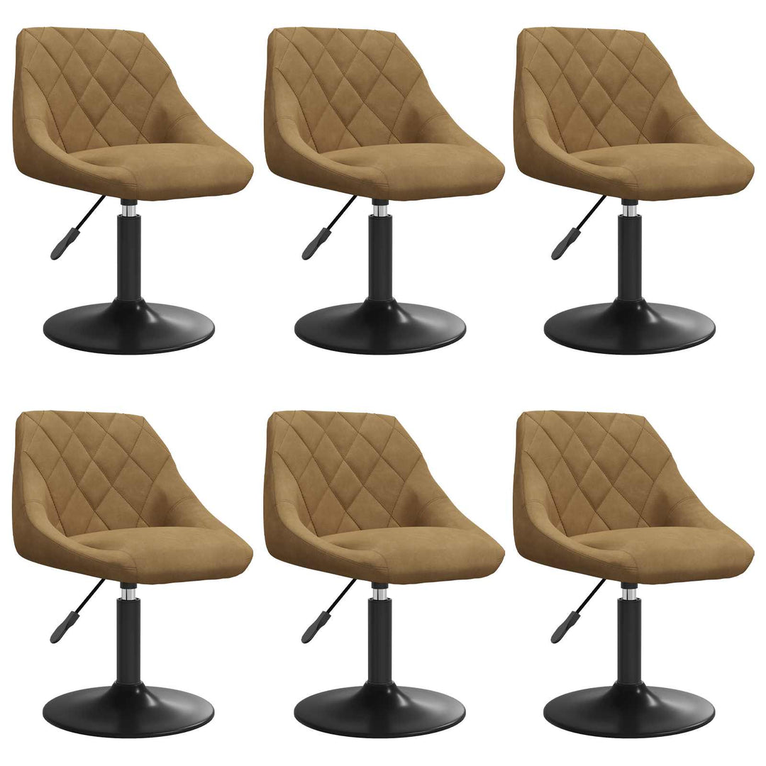 drejelige spisebordsstole 6 stk. velour brun