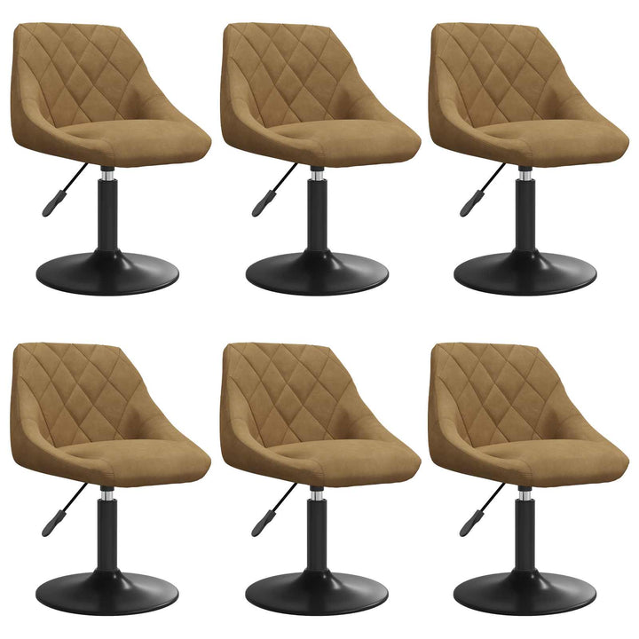 drejelige spisebordsstole 6 stk. velour brun