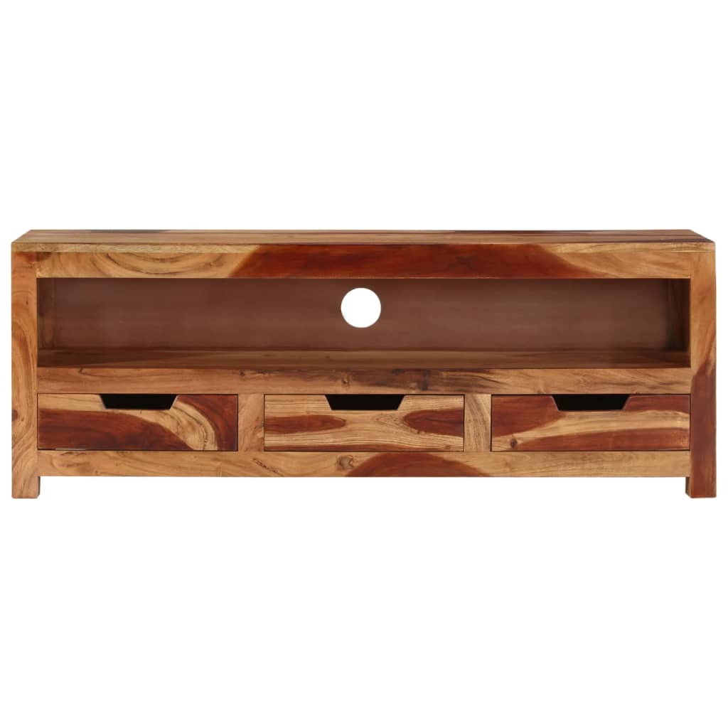 tv-bord 110x30x40 cm massivt akacietræ