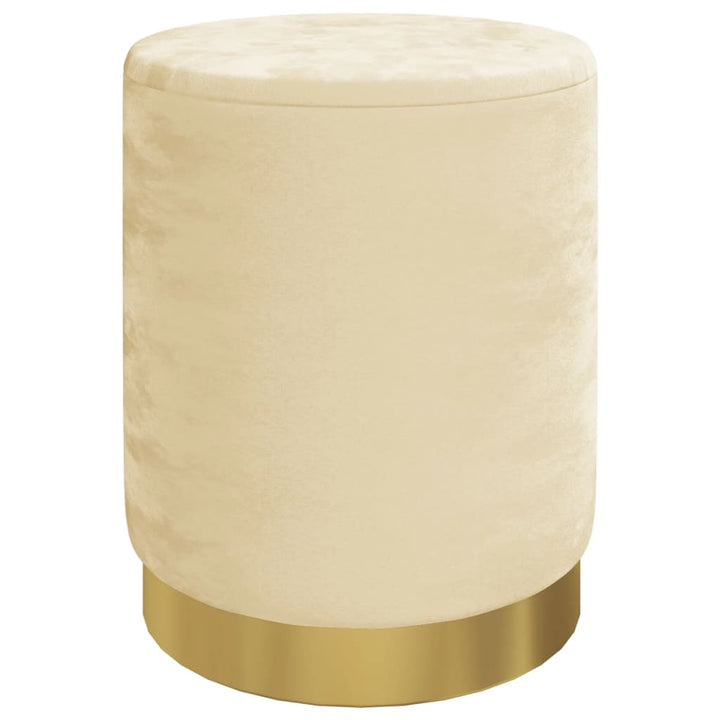 rund puf fløjl 31 x 37 cm abrikosfarvet