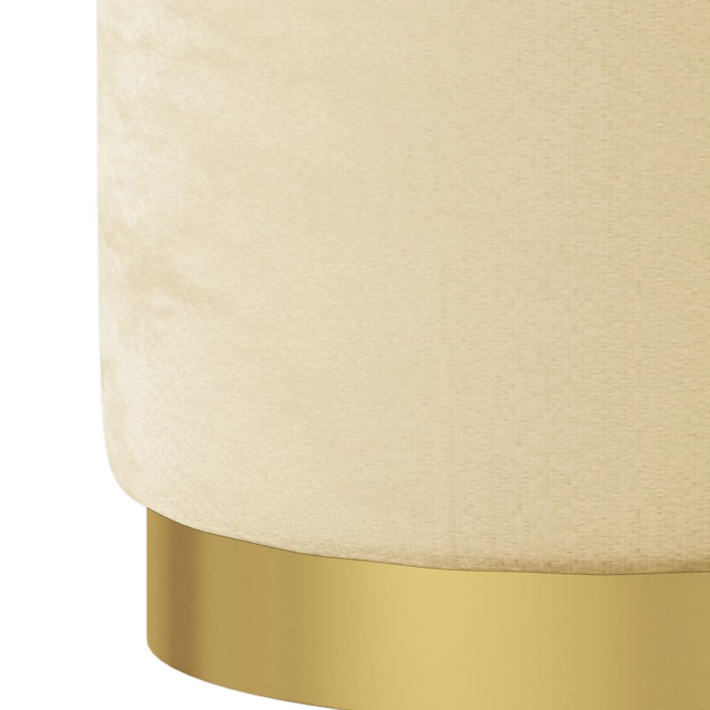 rund puf fløjl 31 x 37 cm abrikosfarvet