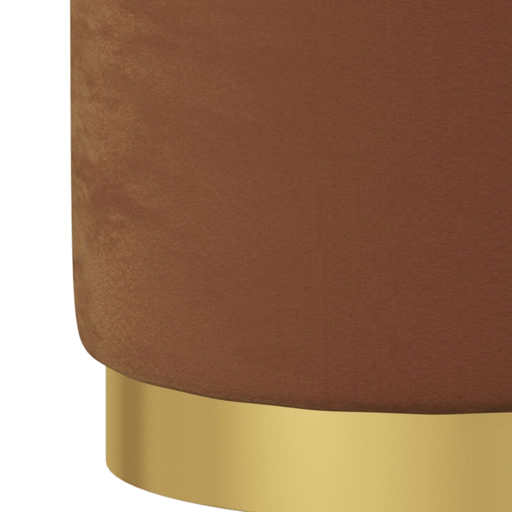 rund puf fløjl 31 x 37 cm brun