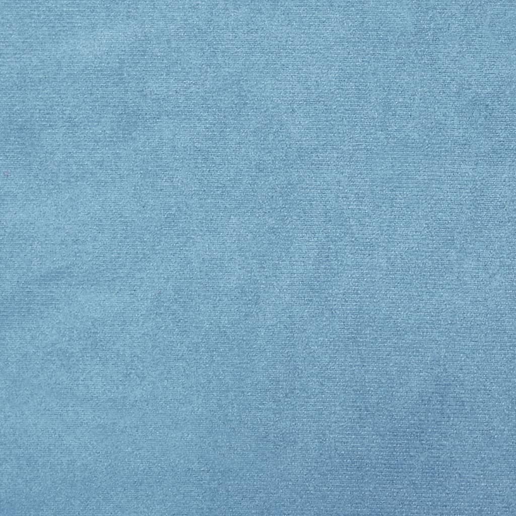 rund puf fløjl 31 x 37 cm lyseblå