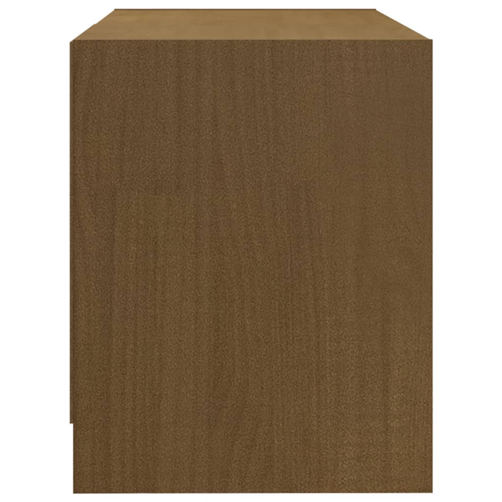 tv-skab 80x31x39 cm massivt grantræ honningbrun