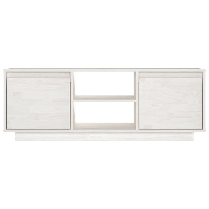 tv-bord 110x30x40 cm massivt fyrretræ hvid