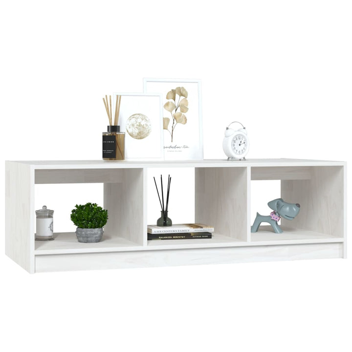 sofabord 110x50x34 cm massivt fyrretræ hvid
