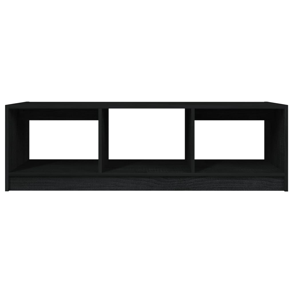 sofabord 110x50x34 cm massivt fyrretræ sort