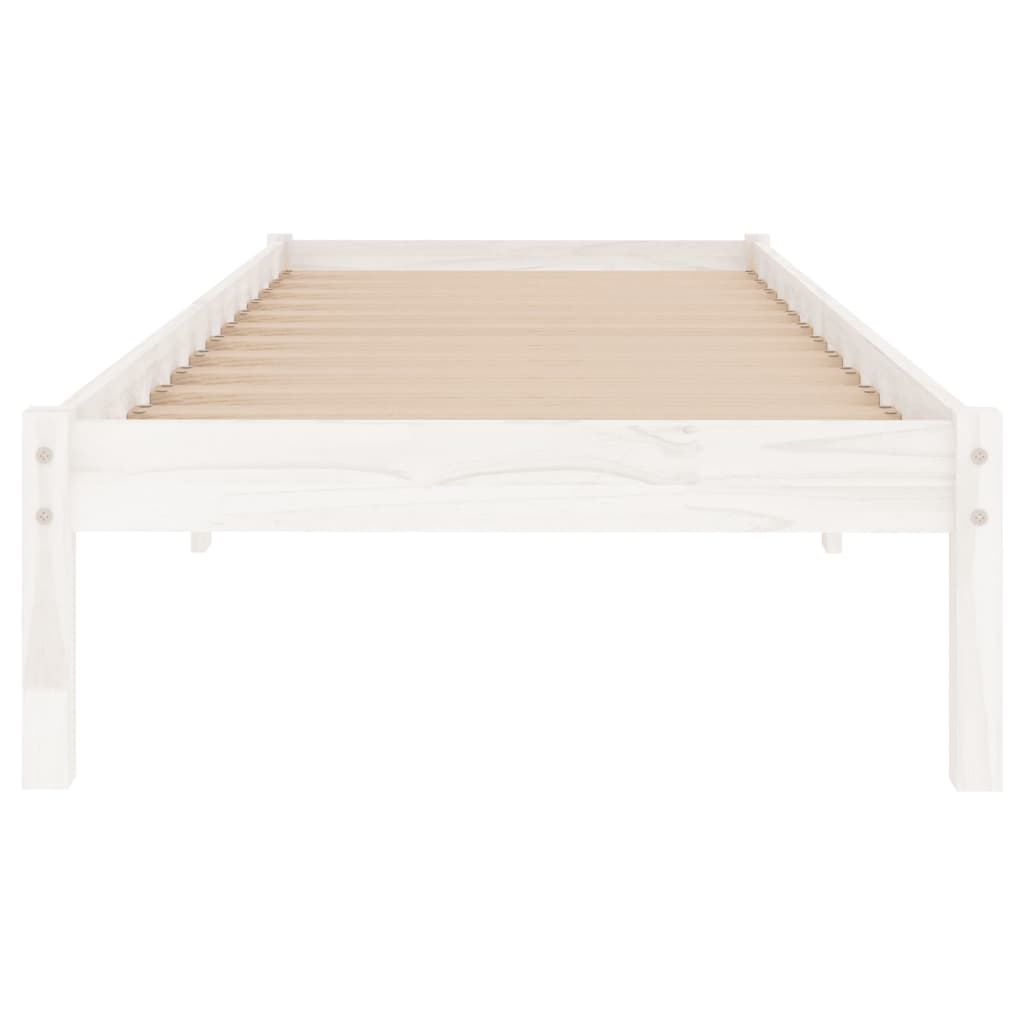 sengeramme 90x190 cm Single massivt træ hvid