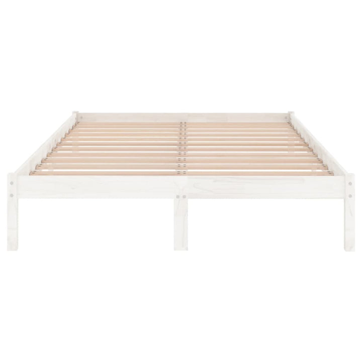 sengeramme 140x190 cm massivt fyrretræ hvid