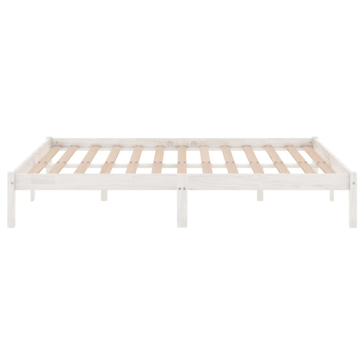 sengeramme 140x190 cm massivt fyrretræ hvid