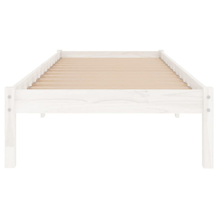 sengeramme 90x200 cm massivt fyrretræ hvid