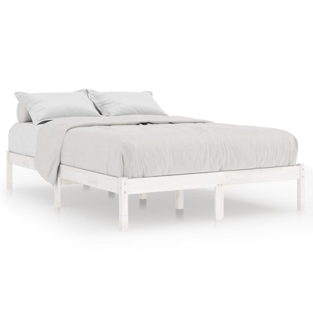 sengeramme 120x200 cm massivt fyrretræ hvid