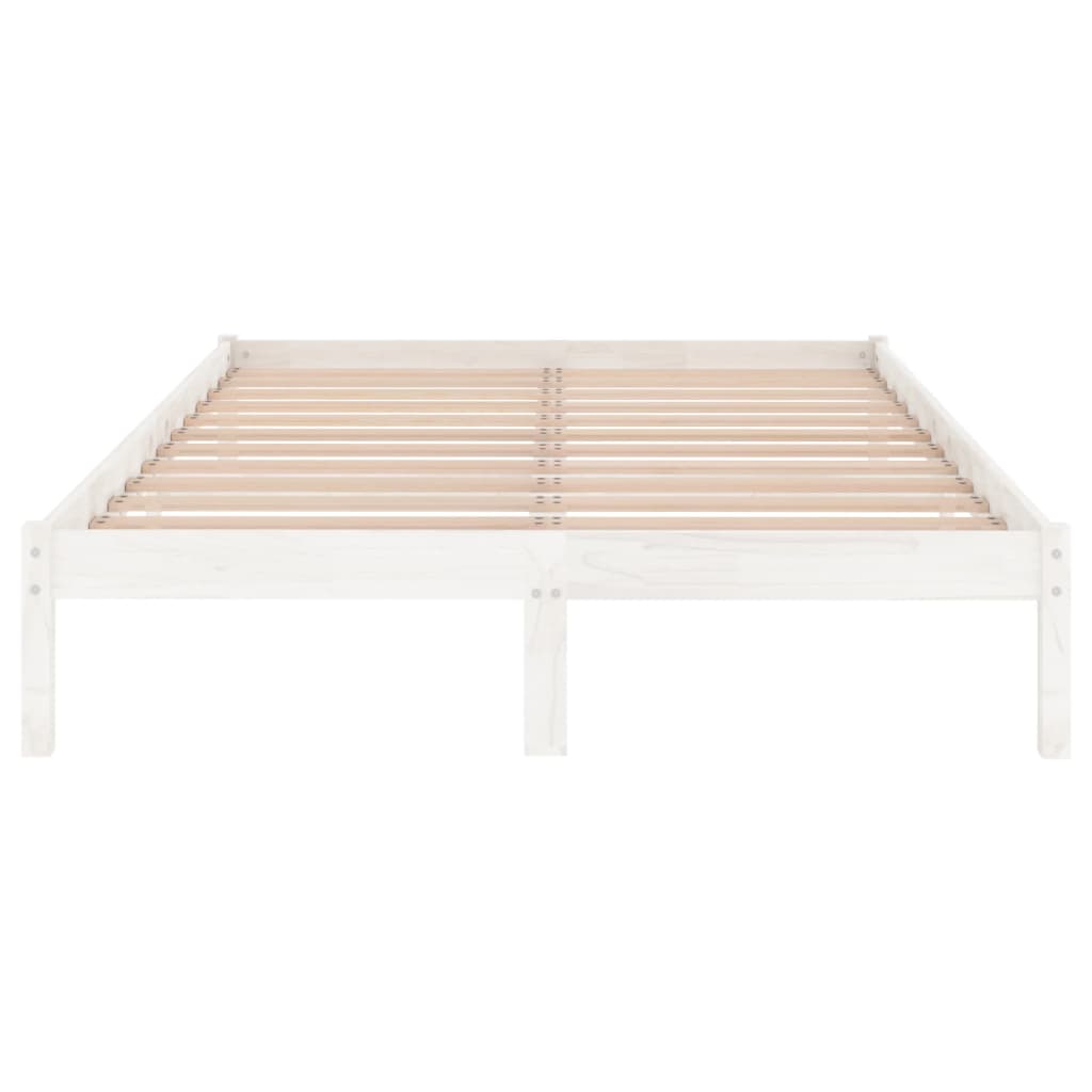 sengeramme 120x200 cm massivt fyrretræ hvid
