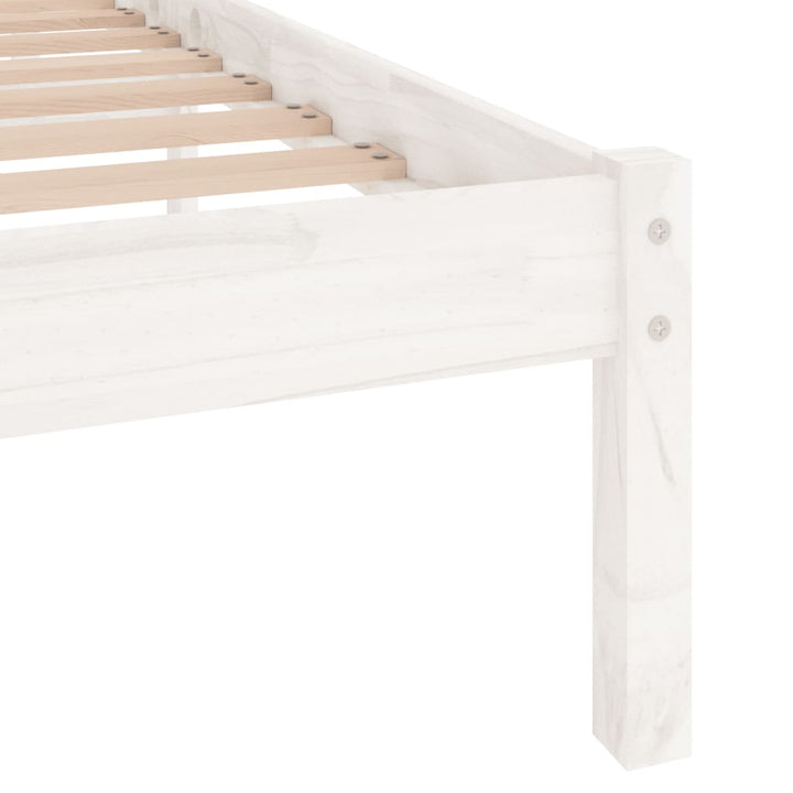 sengeramme 120x200 cm massivt fyrretræ hvid