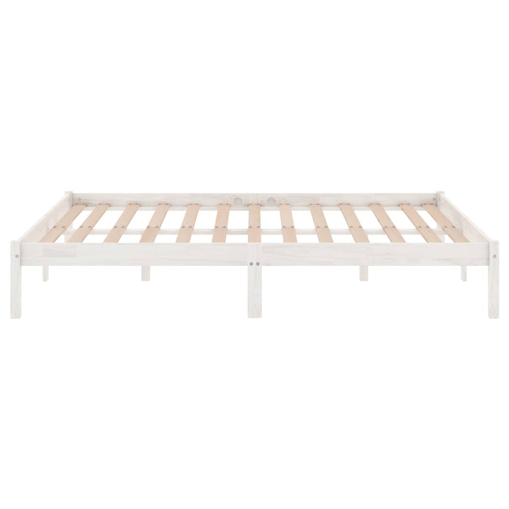 sengeramme 140x200 cm massivt fyrretræ hvid