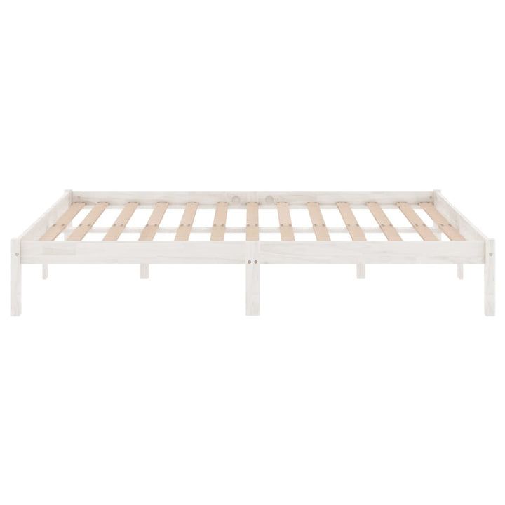 sengeramme 150x200 cm King Size massivt fyrretræ hvid