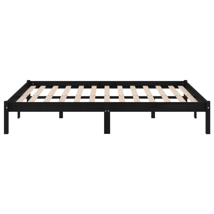 sengeramme 150x200 cm King Size massivt træ sort