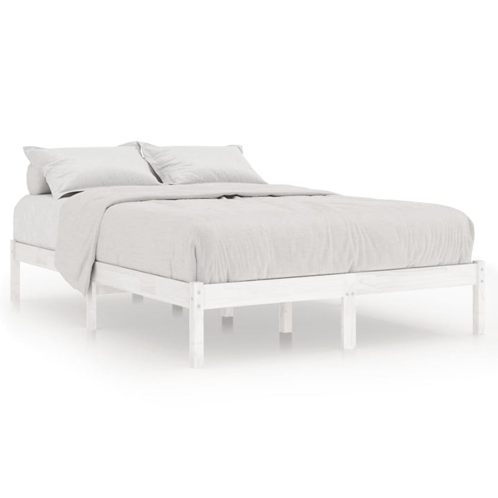 sengeramme 160x200 cm massivt fyrretræ hvid