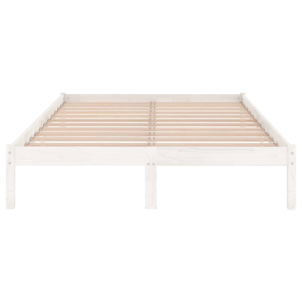 sengeramme 160x200 cm massivt fyrretræ hvid