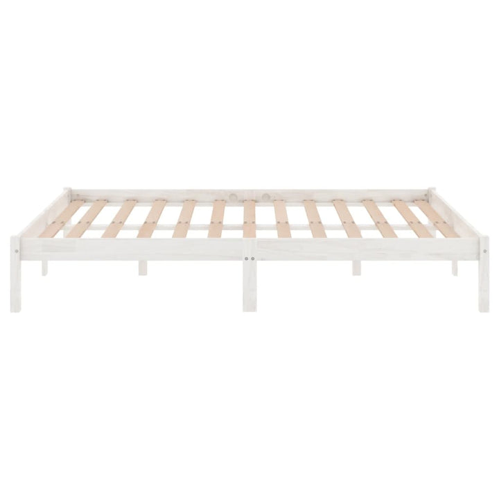 sengeramme 160x200 cm massivt fyrretræ hvid