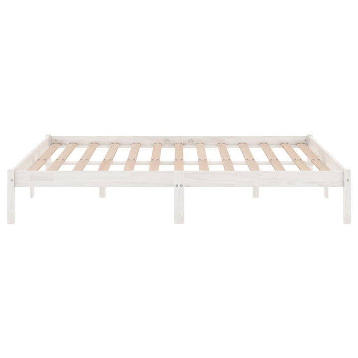 sengeramme 160x200 cm massivt fyrretræ hvid