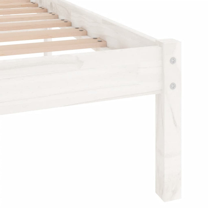 sengeramme 160x200 cm massivt fyrretræ hvid