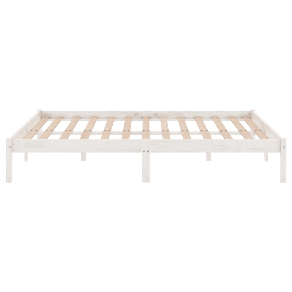 sengestel 180x200 cm Super King massivt fyrretræ hvid