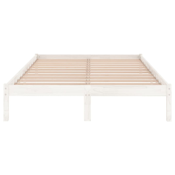 sengeramme 200x200 cm massivt fyrretræ hvid