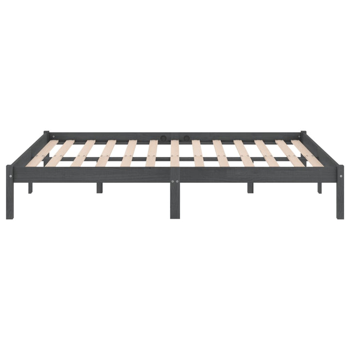 sengeramme 200x200 cm massivt fyrretræ grå