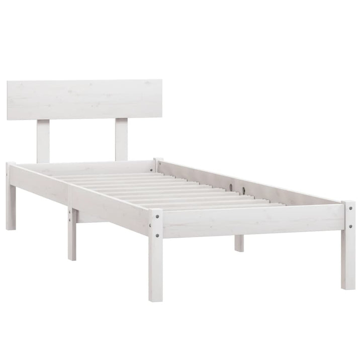 sengeramme 90x190 cm Single massivt fyrretræ hvid