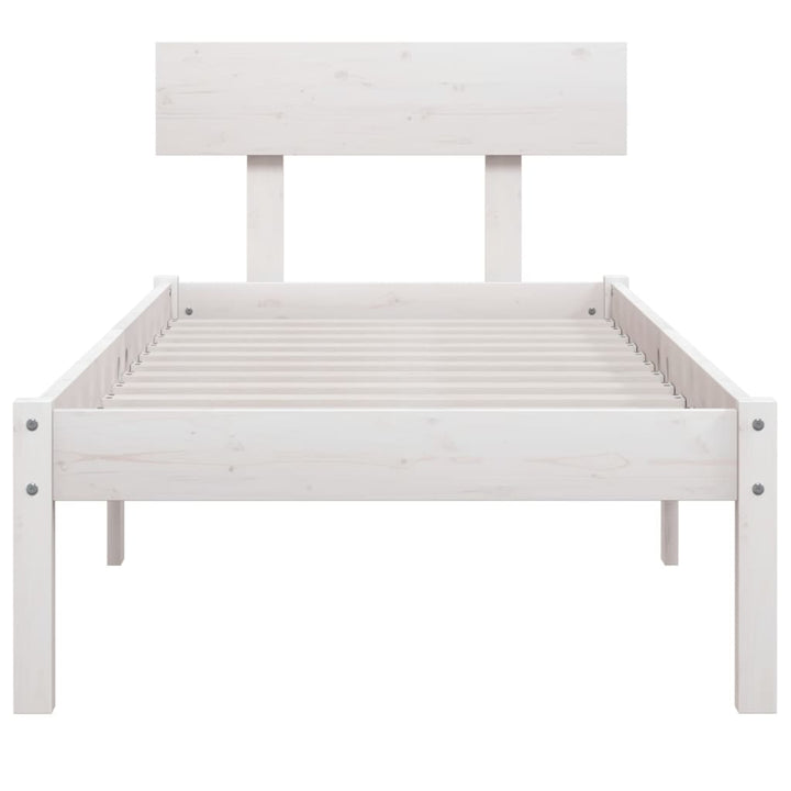 sengeramme 90x190 cm Single massivt fyrretræ hvid