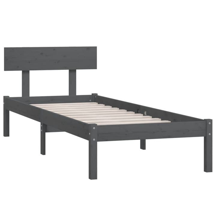 sengeramme 90x190 cm Single massivt fyrretræ grå