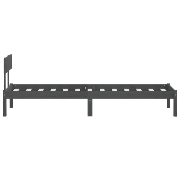sengeramme 90x190 cm Single massivt fyrretræ grå