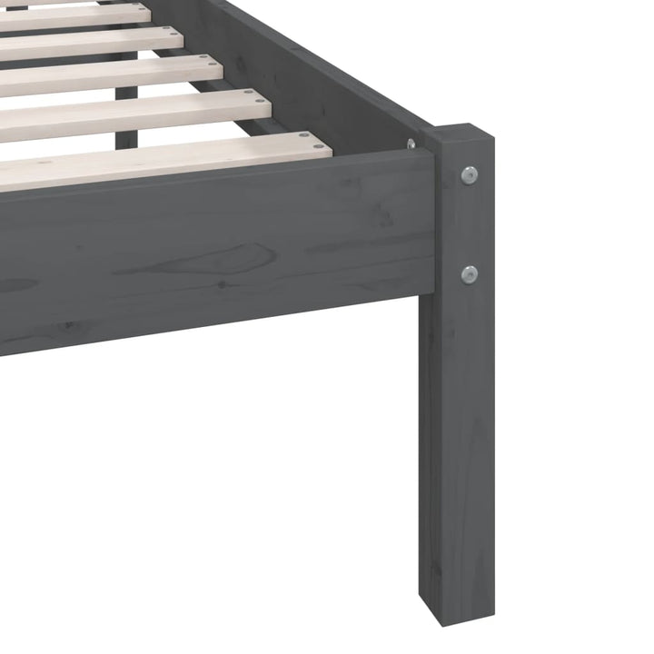 sengeramme 90x190 cm Single massivt fyrretræ grå