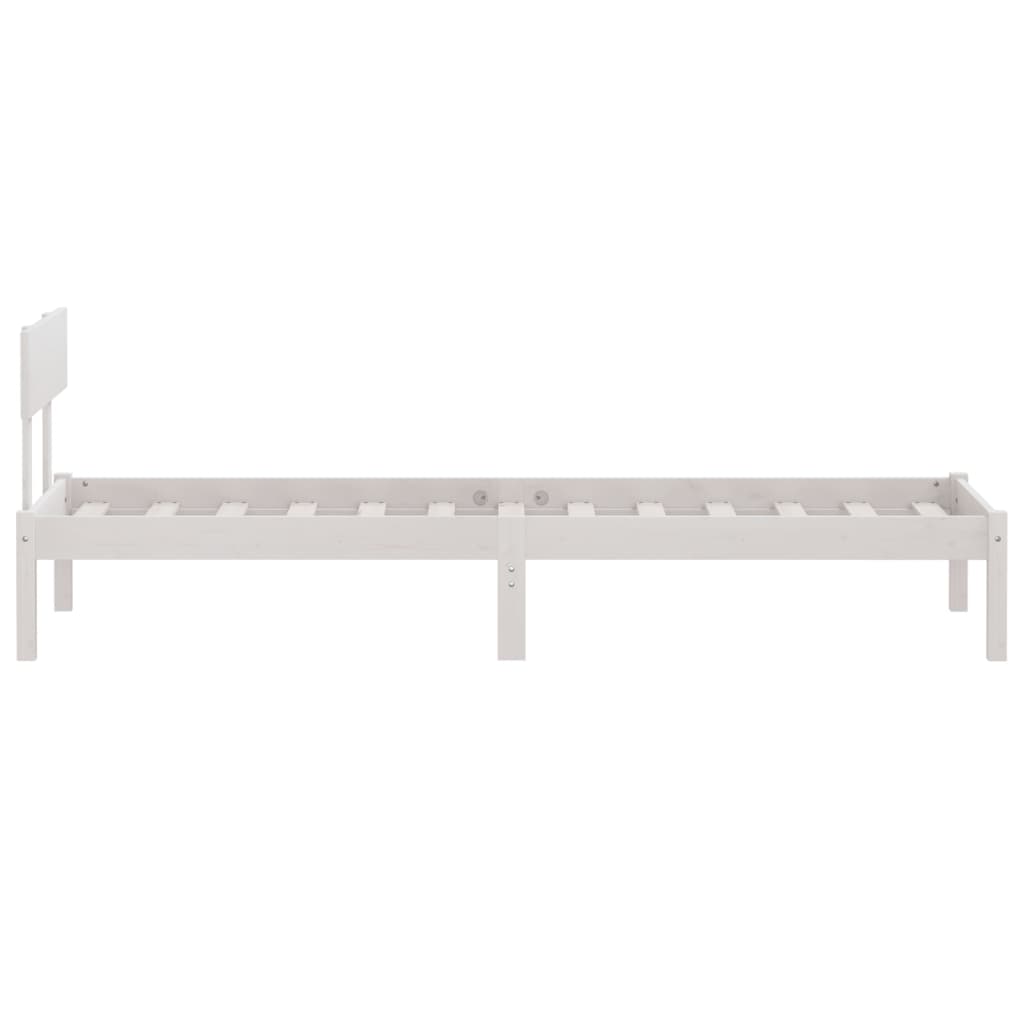 sengestel 100x200 cm massivt fyrretræ hvid