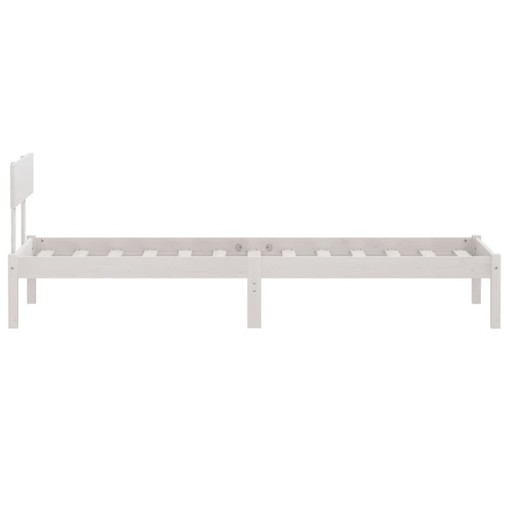 sengestel 100x200 cm massivt fyrretræ hvid