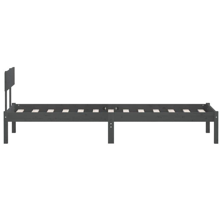 sengestel 100x200 cm massivt fyrretræ grå