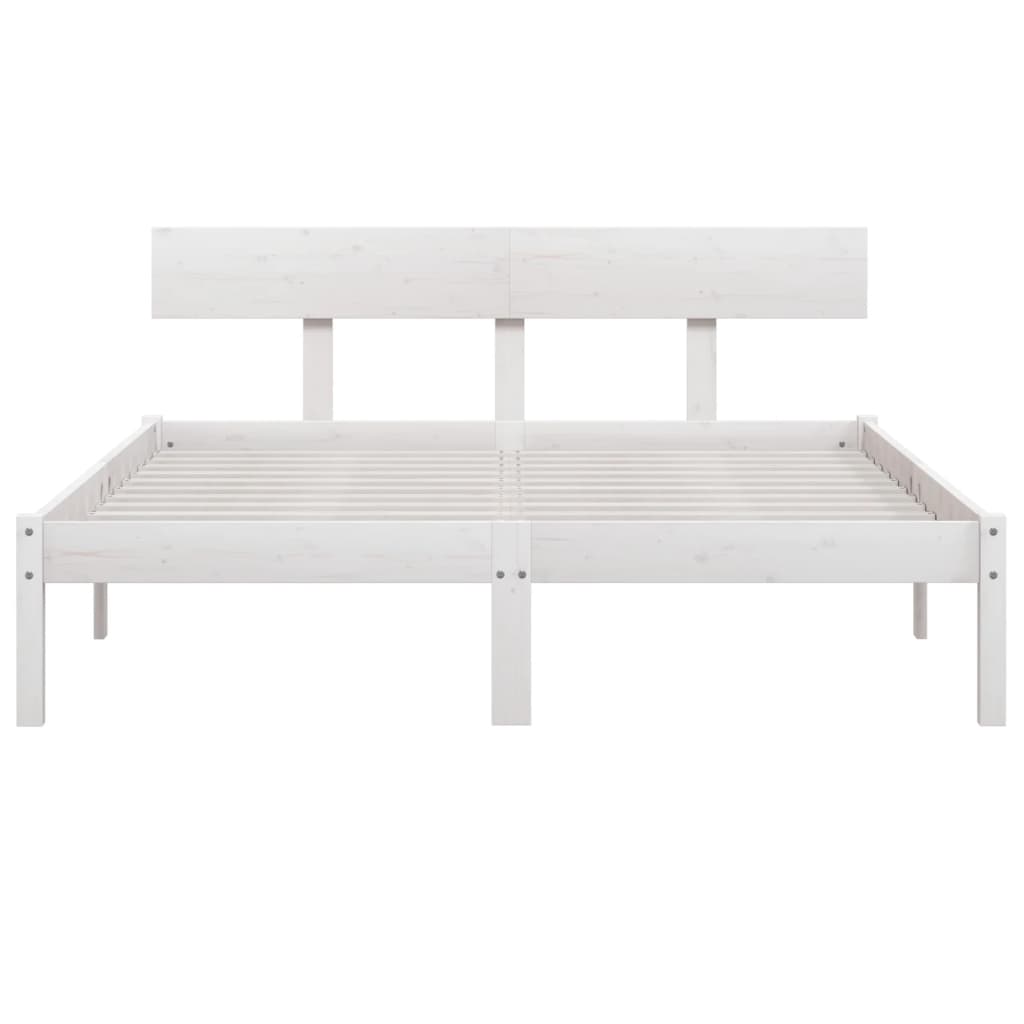 sengeramme 120x200 cm massivt fyrretræ hvid