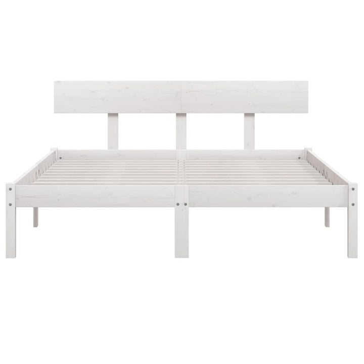 sengeramme 140x200 cm massivt fyrretræ hvid