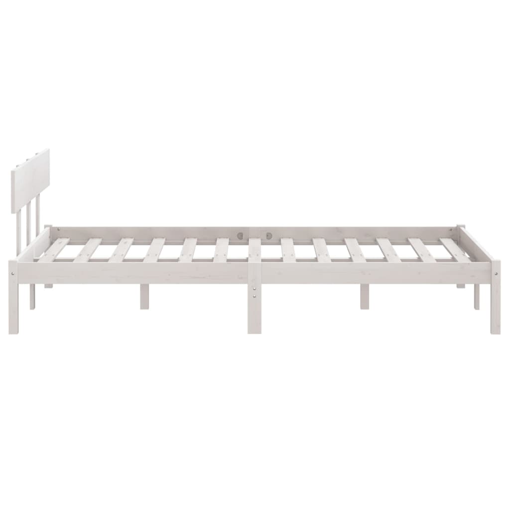 sengeramme 140x200 cm massivt fyrretræ hvid