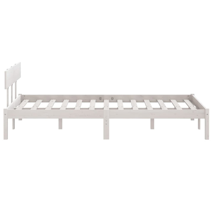 sengeramme 140x200 cm massivt fyrretræ hvid