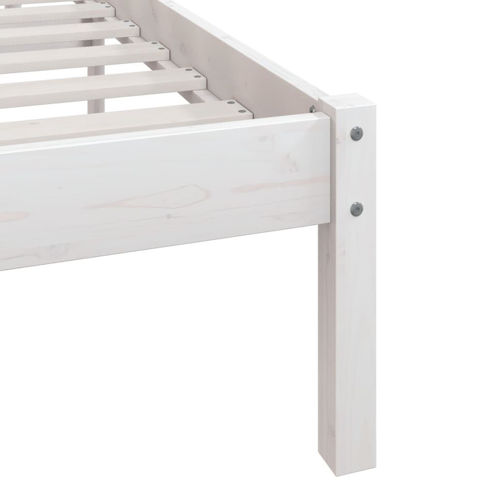 sengeramme 150x200 cm King Size massivt fyrretræ hvid