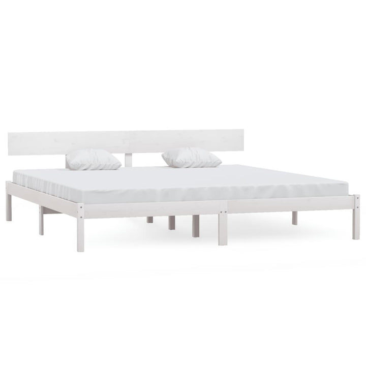 sengeramme 180x200 cm Super King massivt fyrretræ hvid