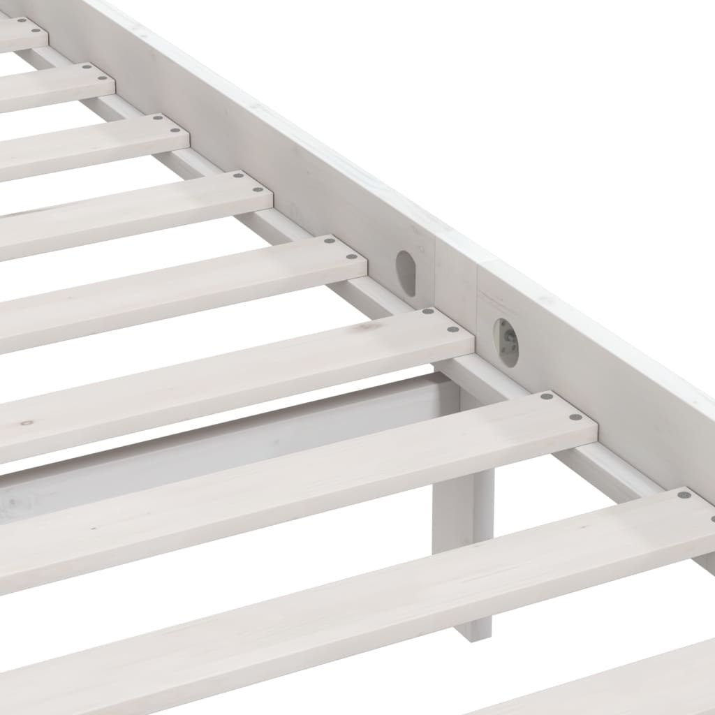sengeramme 180x200 cm Super King massivt fyrretræ hvid