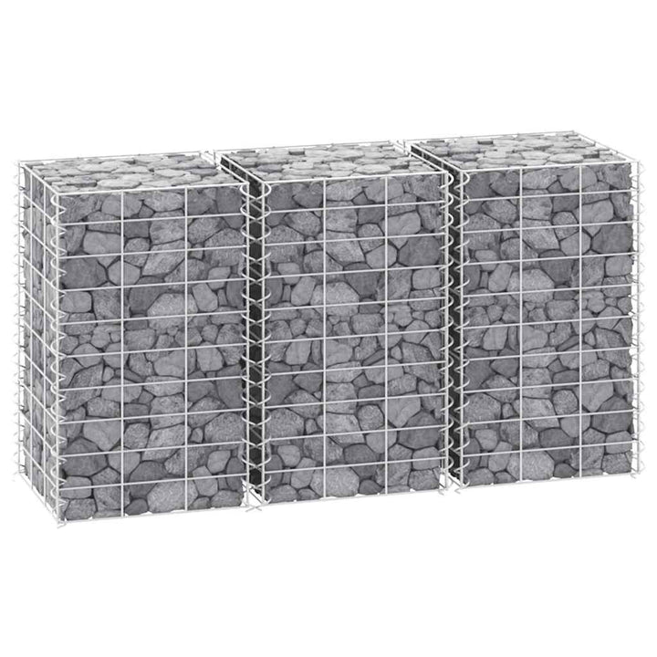 gabion-højbede 3 stk. 30x30x50 cm jern