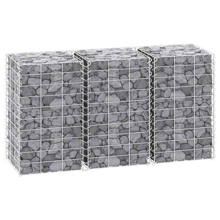 gabion-højbede 3 stk. 30x30x50 cm jern