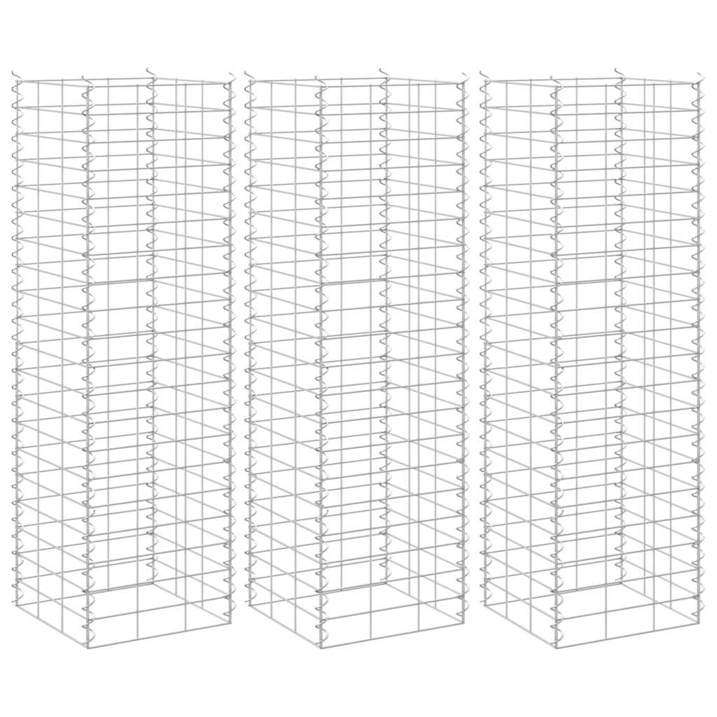 gabion-højbede 3 stk. 30x30x100 cm jern