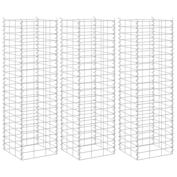 gabion-højbede 3 stk. 30x30x100 cm jern
