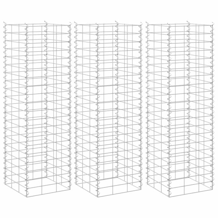 gabion-højbede 3 stk. 30x30x100 cm jern